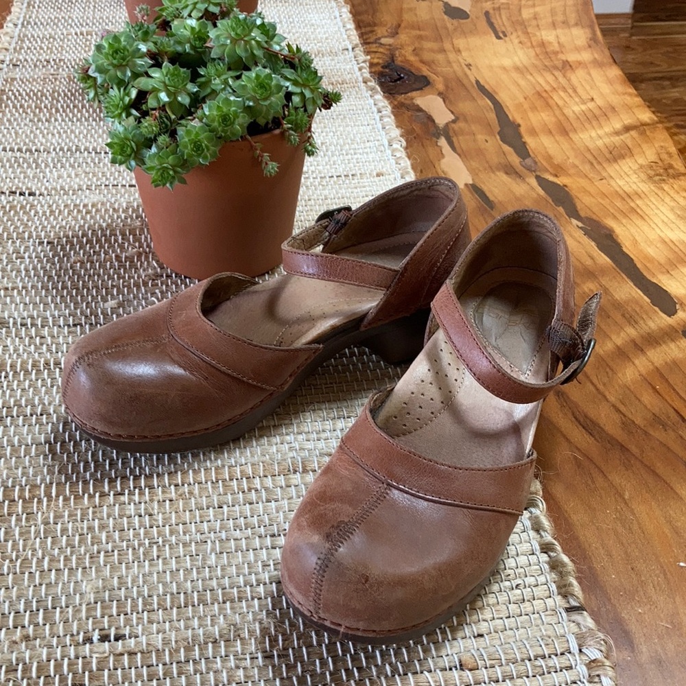 Dansko | Distressed Luggage Leather Mary Janes